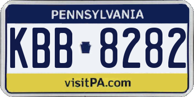 PA license plate KBB8282