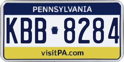 PA license plate KBB8284