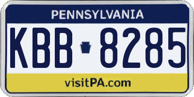 PA license plate KBB8285