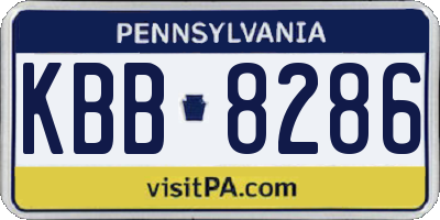 PA license plate KBB8286