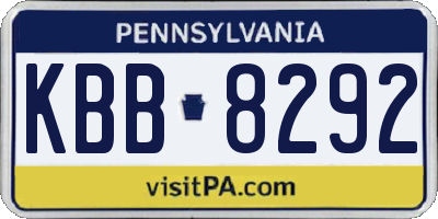 PA license plate KBB8292