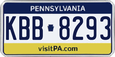 PA license plate KBB8293