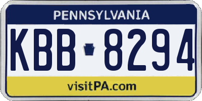 PA license plate KBB8294