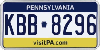 PA license plate KBB8296