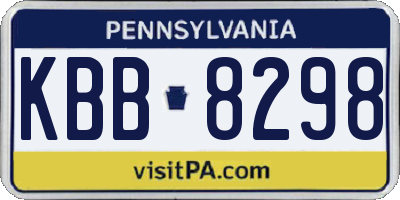 PA license plate KBB8298