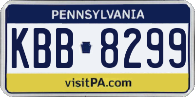 PA license plate KBB8299