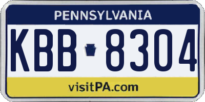 PA license plate KBB8304