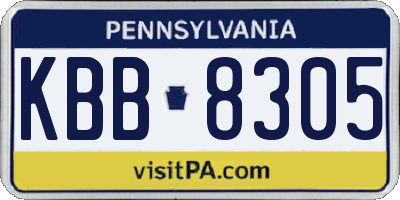 PA license plate KBB8305