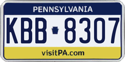 PA license plate KBB8307