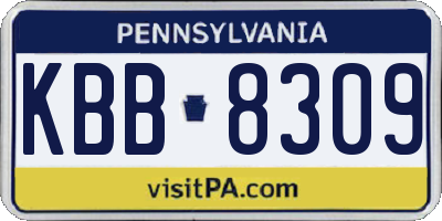 PA license plate KBB8309
