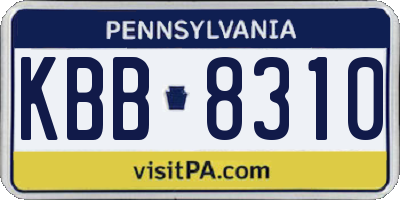 PA license plate KBB8310