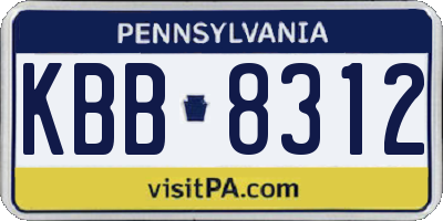 PA license plate KBB8312