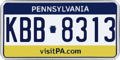 PA license plate KBB8313