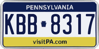 PA license plate KBB8317