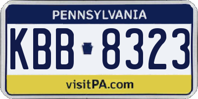 PA license plate KBB8323