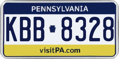 PA license plate KBB8328