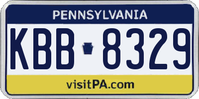 PA license plate KBB8329