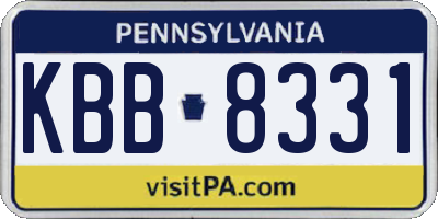 PA license plate KBB8331