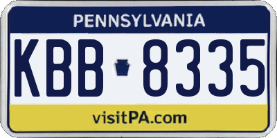 PA license plate KBB8335