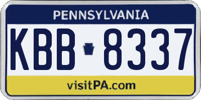 PA license plate KBB8337