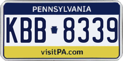 PA license plate KBB8339