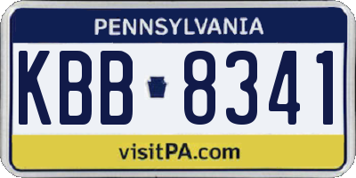 PA license plate KBB8341