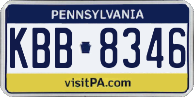 PA license plate KBB8346