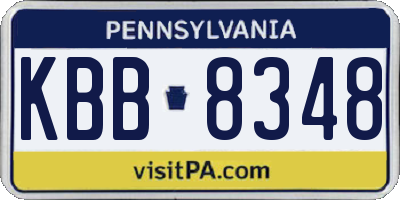 PA license plate KBB8348