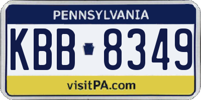 PA license plate KBB8349