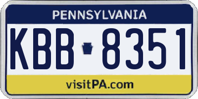 PA license plate KBB8351