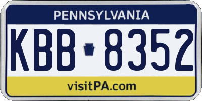 PA license plate KBB8352