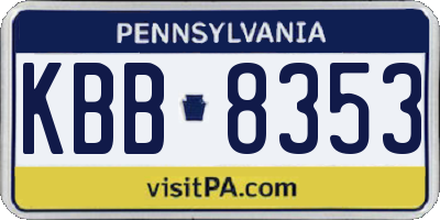 PA license plate KBB8353