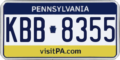 PA license plate KBB8355
