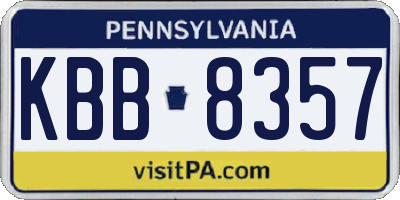 PA license plate KBB8357