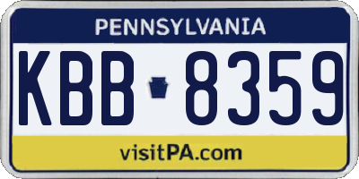 PA license plate KBB8359