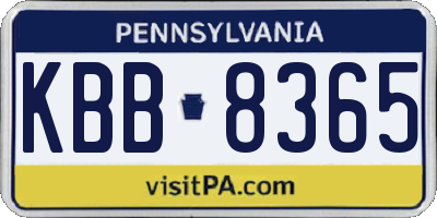 PA license plate KBB8365