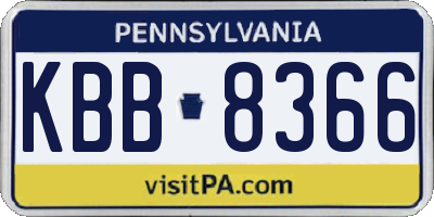 PA license plate KBB8366