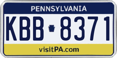 PA license plate KBB8371