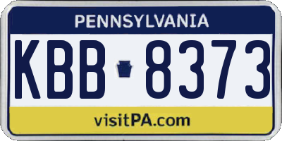 PA license plate KBB8373