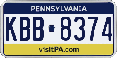 PA license plate KBB8374