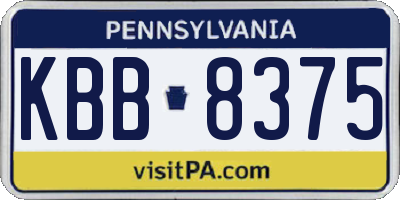 PA license plate KBB8375