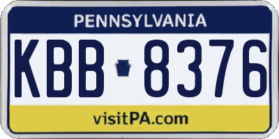 PA license plate KBB8376