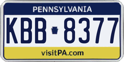 PA license plate KBB8377