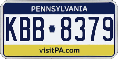 PA license plate KBB8379