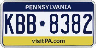PA license plate KBB8382