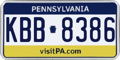 PA license plate KBB8386
