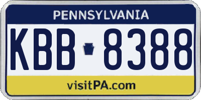 PA license plate KBB8388