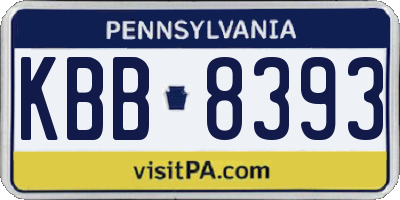 PA license plate KBB8393