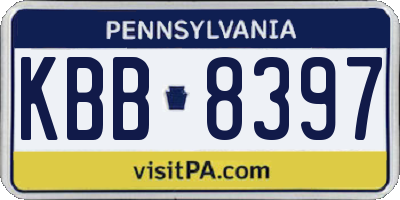PA license plate KBB8397