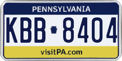 PA license plate KBB8404